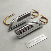 Universal Chrome Car Side Fender Marker Lamp With Audi Style Indicator And White DRL 2 Pcs Set