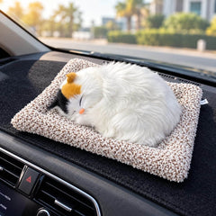 Universal Dashboard Car Sleeping Cat On Carpet Big White