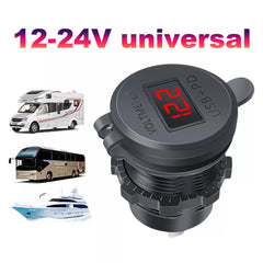 1 Pc Universal Dual PD Dual QC 3.0 USB Car Charger 80W Fast Charging