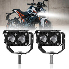 2 Pcs Set Universal HJG 2 SMD Fog Light Dual Color With RGB Function in Metal Body