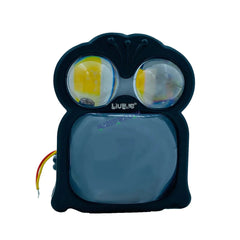 2 Pcs Set Universal HJG 2 SMD Mini Driving Fog Light With One Demon Eye Lens in Premium Quality