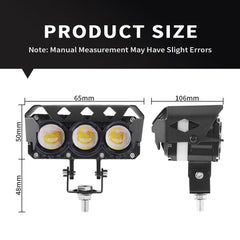 2 Pcs Set Universal HJG 3 SMD Fog Light Dual Color With RGB Function in Metal Body