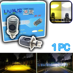 1 Pc Universal HJG 40W Lamp H4 LED Mini Projector Lens with Fan white yellow beam for Bike Bulb
