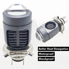 1 Pc Universal HJG 40W Lamp H4 LED Mini Projector Lens with Fan white yellow beam for Bike Bulb