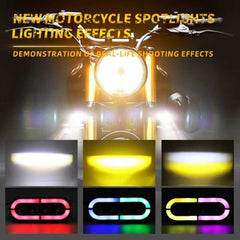 2 Pcs Set Universal HJG 4 SMD Fog Light Dual Color With RGB Function in Metal Body