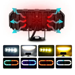 2 Pcs Set Universal HJG 4 SMD Fog Light Dual Color With RGB Function in Metal Body