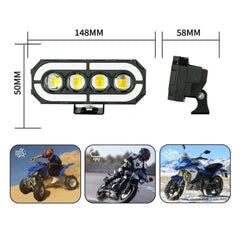 1 Pc Universal HJG 4 SMD Fog Light Dual Color With RGB Function in Metal Body