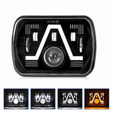 Universal Jeep LED Headlight Projector A Style 5x7 Square Sealed Beam With DRL Hi-Low 2 Pcs Set