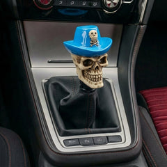 Universal Skull Gear Knob With Cap Gear Shift Knob Manual Transmission Shifter Lever Stick(Skin)