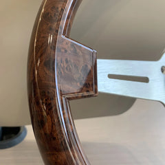 Universal Vintage Style Classic Steering Wheel Wood with Polished Sports Steering Wheel