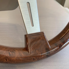Universal Vintage Style Classic Steering Wheel Wood with Polished Sports Steering Wheel
