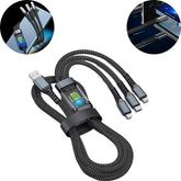 1 Pc Universal 3in1 Multifunctional Convenient Super Fast Charging Data Cable With Data Transfer Function