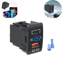 Universal Car In-Dash Charger Socket QC3.0 USB + PD3.0 Type-C Fast Charging for Old Honda 1 Pc