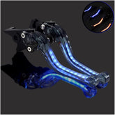 Universal DRL And Indicator Function 6 Position Adjustable Brake & Clutch Lever For Honda CG 125 2 Pcs Set (Black)