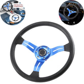 Universal Deep Dish Premium Quality High Gloss Steering Blue 1 Pc