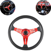 Universal Deep Dish Premium Quality High Gloss Steering Red 1 Pc