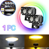 1 Pc Universal HJG 2 SMD Fog Light Dual Color With RGB Function in Metal Body