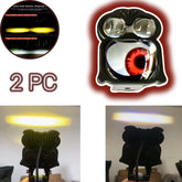 2 Pcs Set Universal HJG 2 SMD Mini Driving Fog Light With One Demon Eye Lens in Premium Quality
