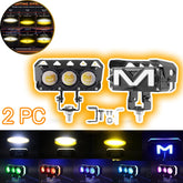 2 Pcs Set Universal HJG 3 SMD Fog Light Dual Color With RGB Function in Metal Body