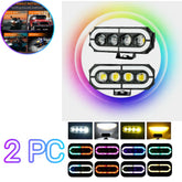 2 Pcs Set Universal HJG 4 SMD Fog Light Dual Color With RGB Function in Metal Body