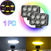 1 Pc Universal HJG 6 SMD Fog Light Dual Color With RGB Function in Metal Body