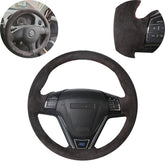 Universal Hand sewing Top Alcantara Steering Wheel Cover 1 Pc (Brown)