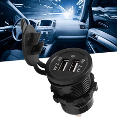 Universal In Dash Flush Mount Dual Car - Jeep USB Charger Panel 2 USB 2.1 A - 1.2 A