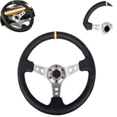 Universal Matt Finishing Steering Deep Dish Silver 1 Pc