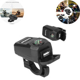 Universal Motorcycle Handlebar Mount Waterproof USB Charger 36-108V 5V/3.1A with Compass for Mobile Phones