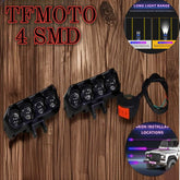 2 Pcs Set Universal TFMOTO 4 SMD Spotlight 20 Watt Lens Devil Eye Dual Color Beam Fog Lights With Free Switch