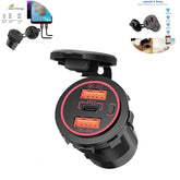 1 Pc Universal USB Dual QC3.0 Rapid Charger Triple Power Socket Car Charger Compatible with PD Type C 12-24v