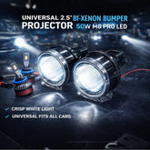 Universal LIUHAWK Bumper BI Xenon Projector 50 watt M8 Pro Max LED Supported Chrome Ring 3.0 Lens