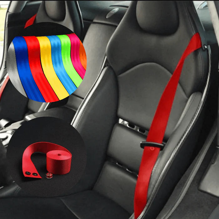 Universal Car Seat Belt 3.6-Meter Webbing Strap 2 Inch Fabric Racing Car Seat Safety Belt 1 Pc