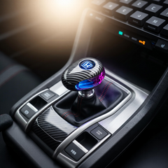 1 Pc Universal Honda Crystal RGB Gear Knob In Carbon Fiber