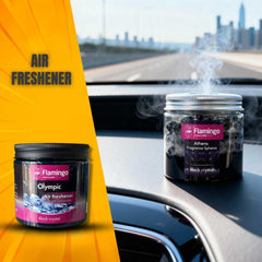 1 Pc Flamingo Premium Quality Black Crystal Air Freshener Gel Long Lasting Fragrance