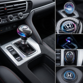 1 Pc Universal Honda Crystal RGB Gear Knob In Carbon Fiber
