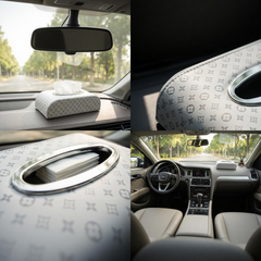 1 Pc Universal Car Dashboard Tissue Box In Premium Quality (Silver)