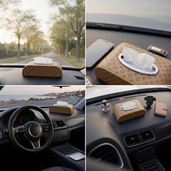 1 Pc Universal Car Dashboard Tissue Box In Premium Quality (Brown)