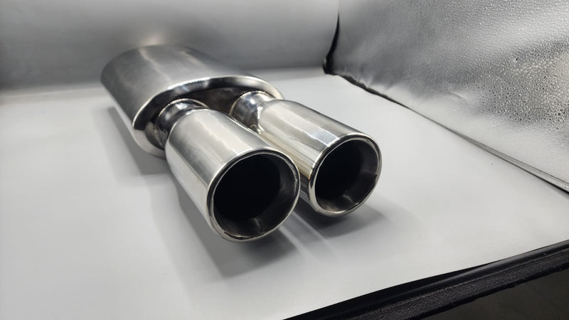 HKS Exhaust 2.5 Muffler Round Double Tip Silencer A Grade Quality