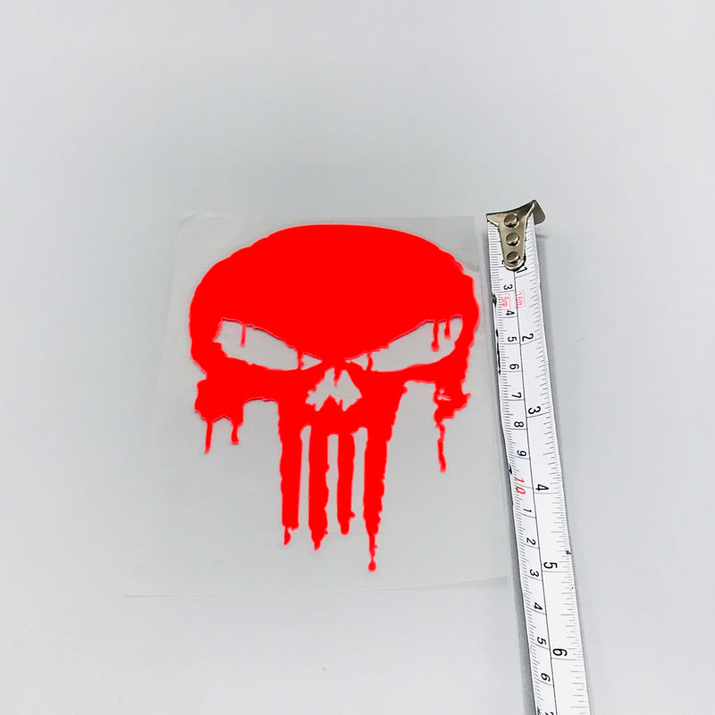 Premium Quality Custom Sticker Sheet For Car & Bike Embossed Style Punisher Skull