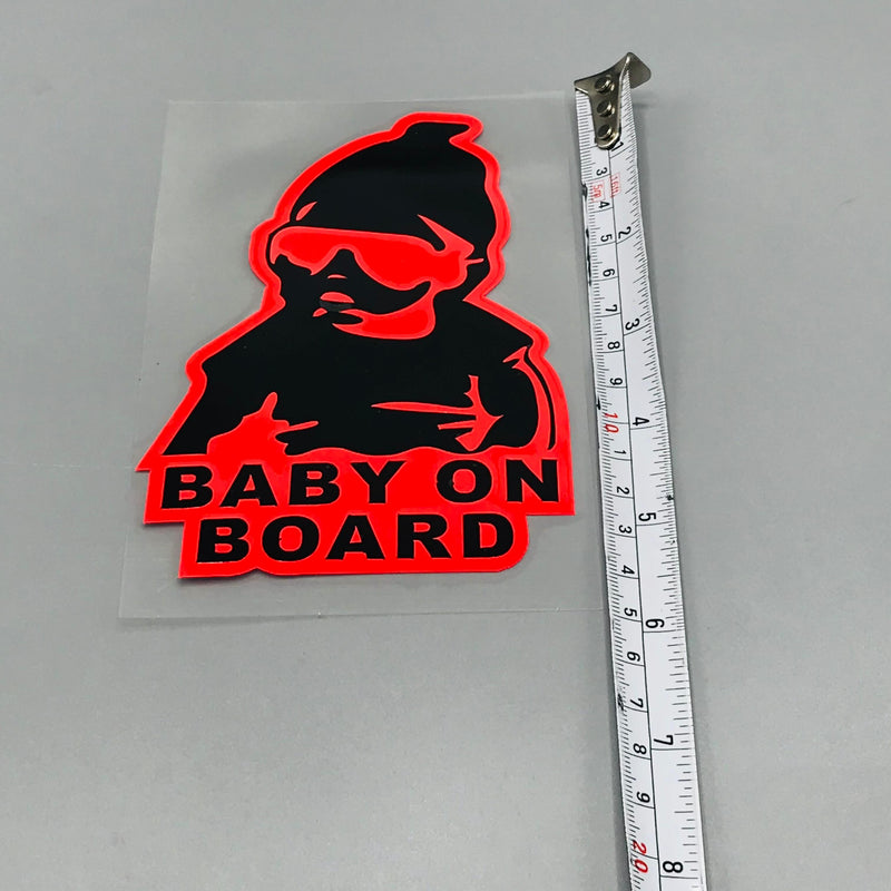 Premium Quality Custom Sticker Sheet For Car & Bike Embossed Style BABY ON BOARD