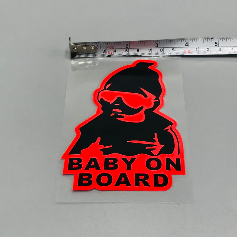 Premium Quality Custom Sticker Sheet For Car & Bike Embossed Style BABY ON BOARD