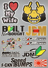 Premium Quality Custom Sticker Big Sheet For Car & Bike Embossed Style I LOVE MY WIFE