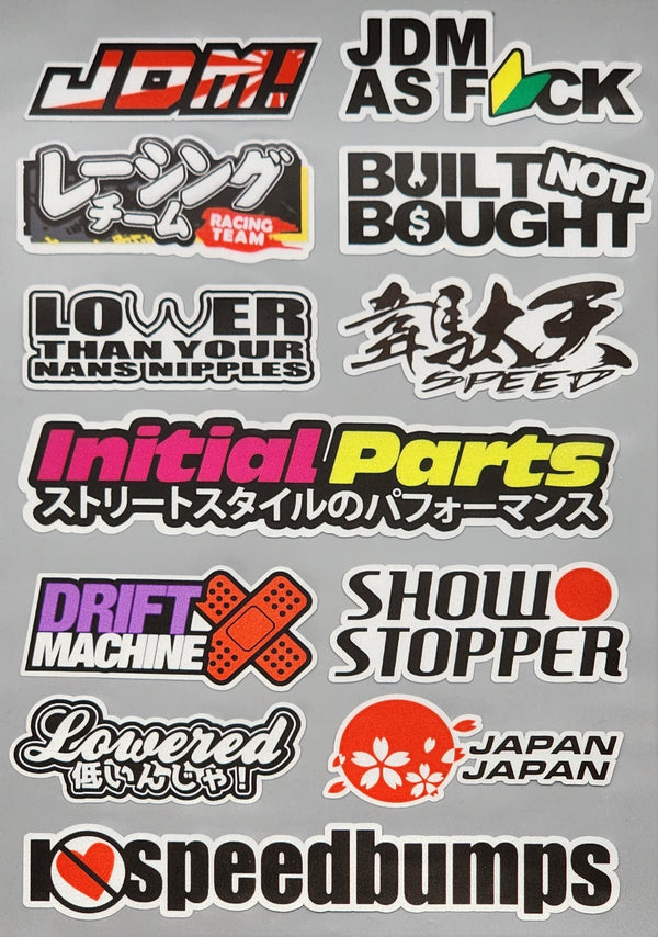 Premium Quality Custom Sticker Big Sheet For Car & Bike Embossed Style JDM