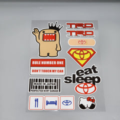 Premium Quality Custom Sticker Big Sheet For Car & Bike Embossed Style EAT SLEEP