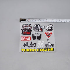 Premium Quality Custom Sticker Sheet For Car & Bike Embossed Style BUILD AND DESTROY