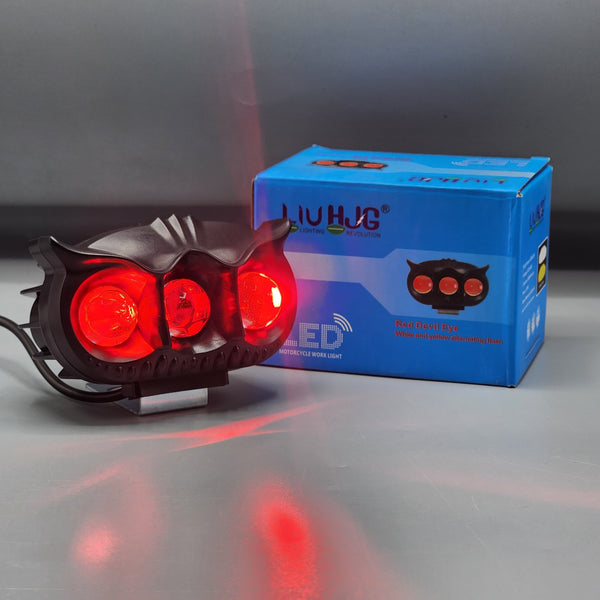 ﻿HJG 3 SMD Owl Shape Spotlight Headlight 9D Lens Yellow-White Beam Fog Lights 1 Pc