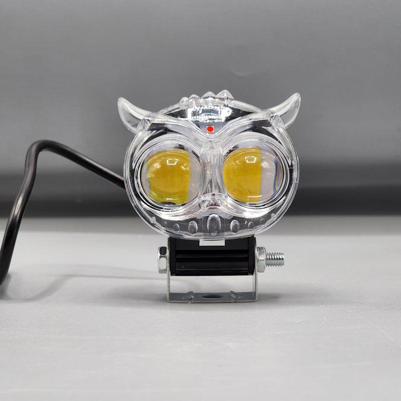Universal 2 SMD Owl Shape Spotlight Headlight Lens Yellow-White Beam Fog Lights 1 Pc