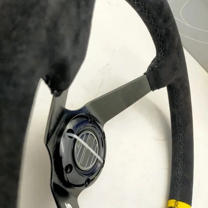 Universal PVC Leather Deep Dish Sports Steering Wheel 1 Pc