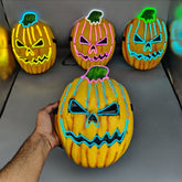 Universal Pumkin Style Neon Halloween Mask, Led Purge Mask 3 Lighting Modes For Costplay 1 Pc(Sky Blue)